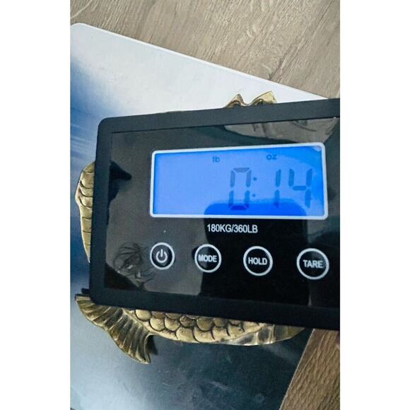 Vintage Brass Fish Shaped Trinket Dish Small Plate 8.5” Length 3D Scales Patina - Picture 13 of 13